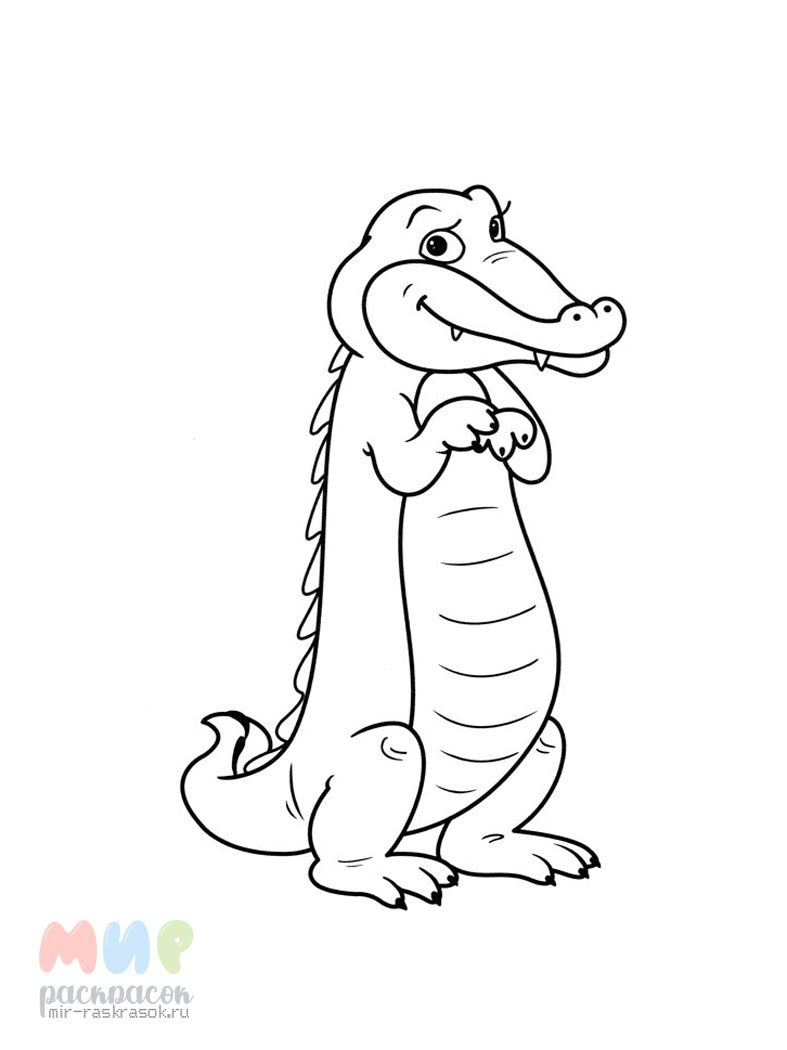 Раскраски онлайн - крокодил