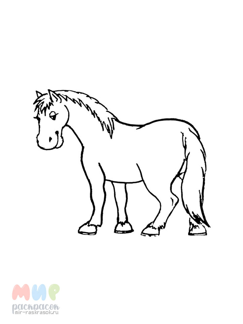 Лошадь раскраска — Все для детского сада