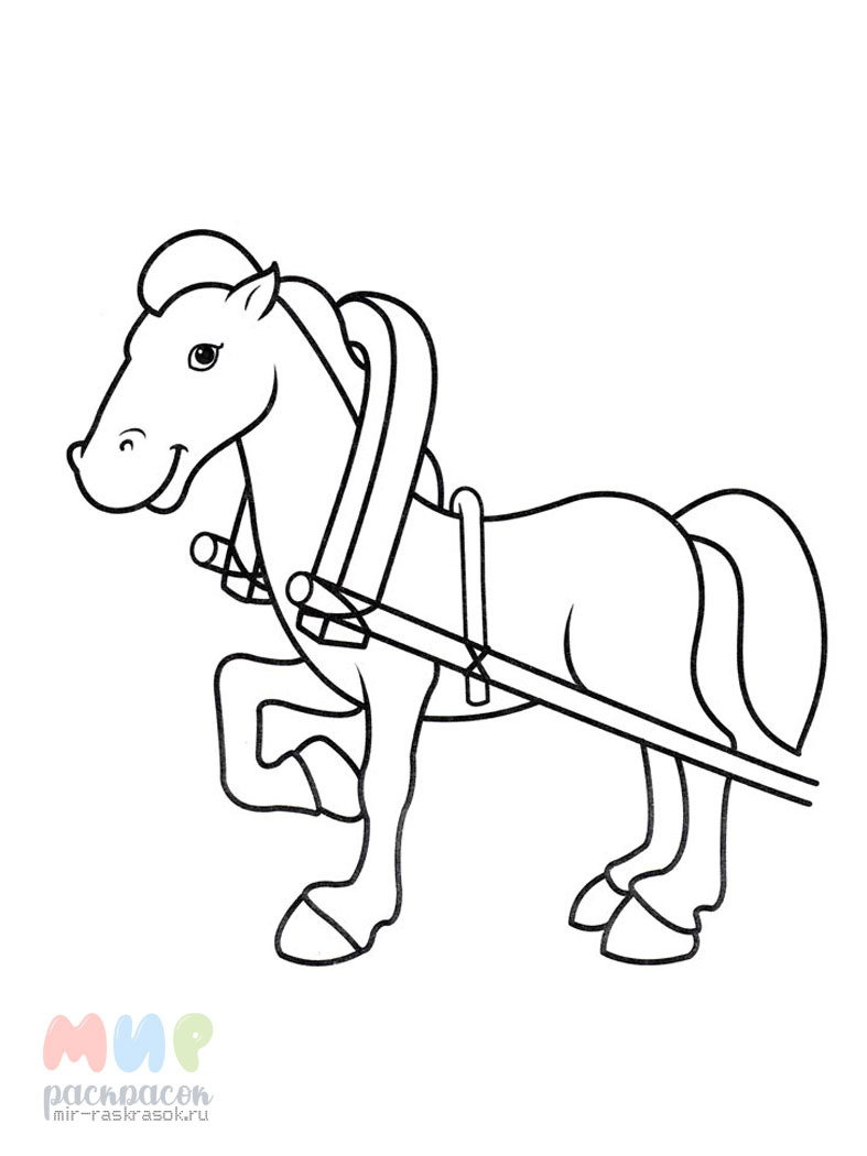 раскраска лошадка, скачать раскраски лошадки распечатать, лошадка раскраска для детей