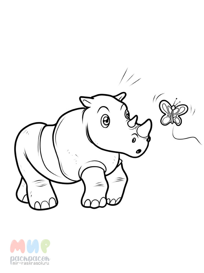 Бесплатные раскраски носорога. Распечатать раскраски бесплатно и скачать раскраски онлайн.