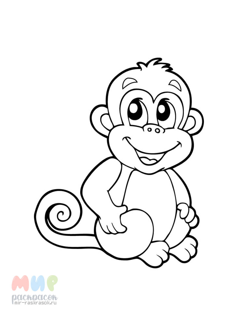 Скачать и распечатать раскраски обезьянка