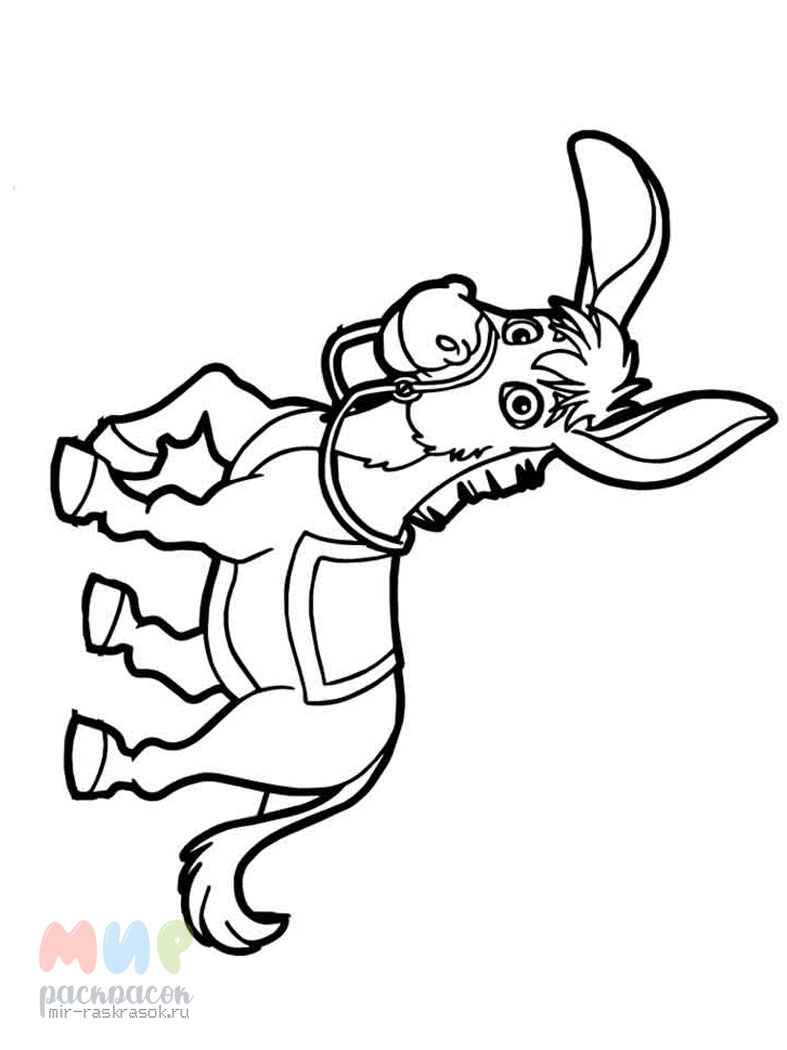 Скачать и распечатать раскраски героя мультфильмов ослик Иа
