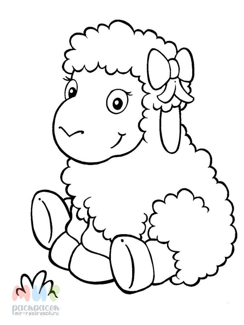 Раскраски овечки скачать и распечатать бесплатно