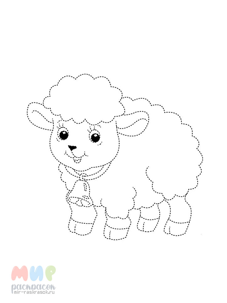Раскраска овечка с ягнёнком – Развивающие иллюстрации