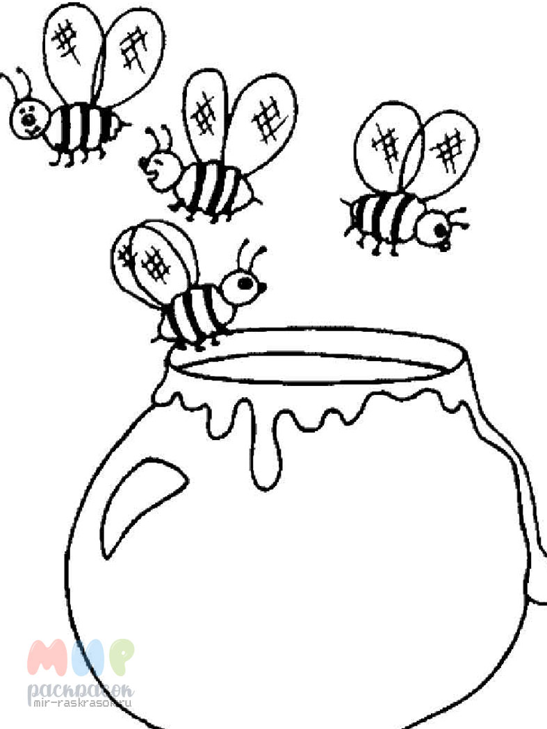 Раскраски пчелка скачать и распечатать бесплатно