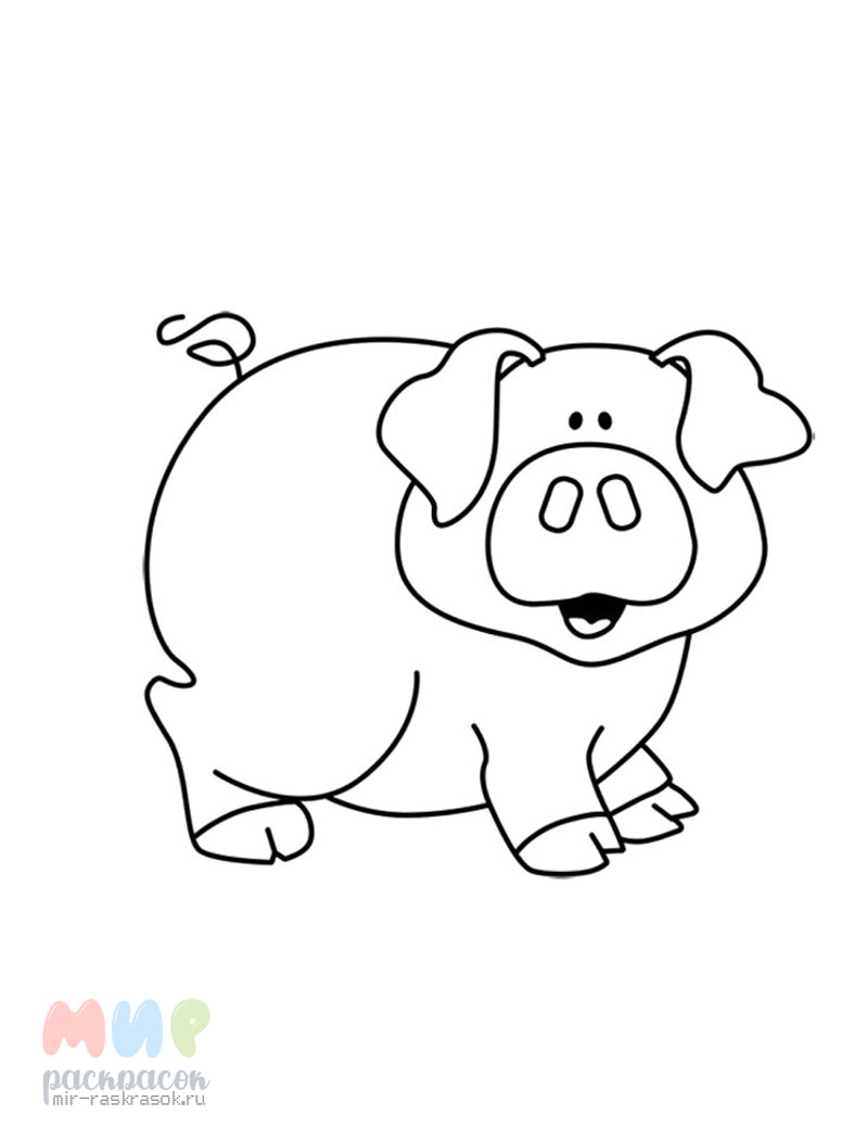 Раскраски картинки для всех возростов Свинья