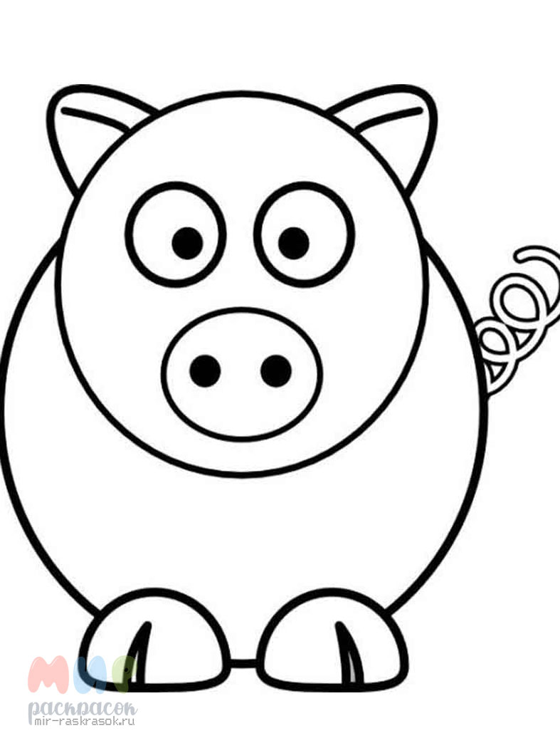 Простой рисунок свиньи