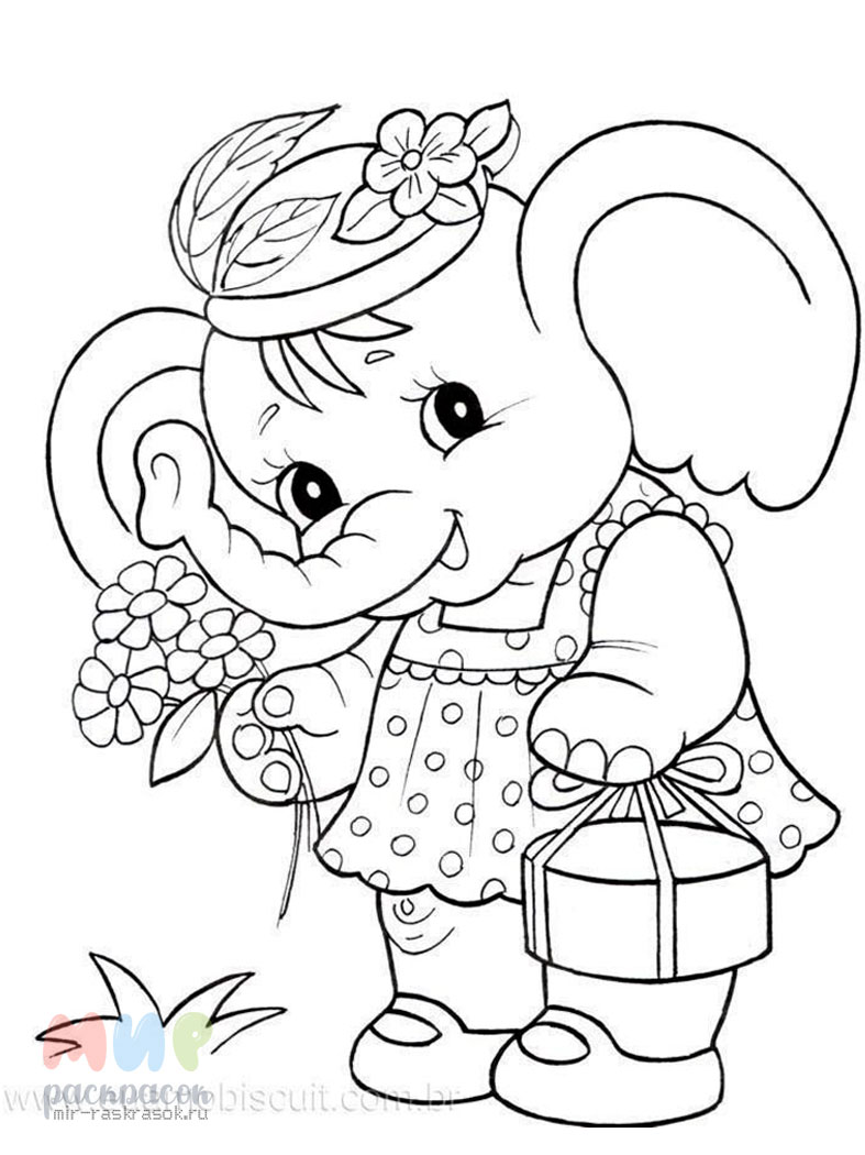 Слоненок рисунок для детей