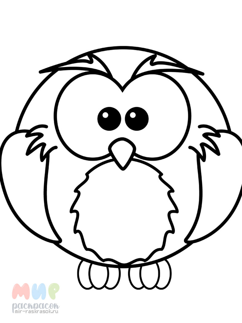 Раскраска сова для детей 2-3 лет – Математические картинки