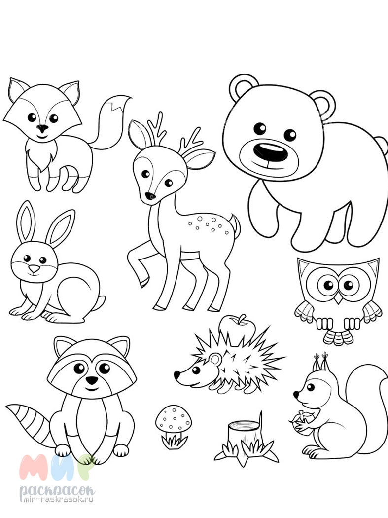 Раскраски животных для детей